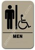 Restroom Sign Handicap Mens Taupe 2302 restroom sign handicap men, mens restroom handicap sign, ADA mens restroom sign handicap 