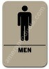 Restroom Sign Mens Taupe 2301 restroom sign men, mens restroom sign, ADA mens restroom sign