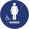 California Title 24 Restroom Sign Women Handicap Blue 1524