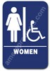 Restroom Sign Women Handicap Blue 1504 restroom sign handicap women, womens restroom sign, ADA womens restroom sign