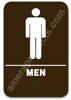 Restroom Sign Mens Brown 3801 restroom sign men, mens restroom sign, ADA mens restroom sign
