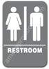 Restroom Sign Unisex Grey 4405 restroom sign unisex, unisex restroom sign, ADA unisex restroom sign