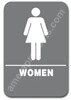 Restroom Sign Women Grey 4403 restroom sign women, womens restroom sign, ADA womens restroom sign