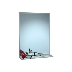 Stainless Steel Frame Mirror with Shelf