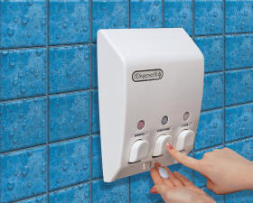 White Better Living Products 71355 Classic 3-Chamber Shower Dispenser 