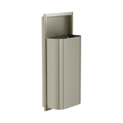 Bradley 3B1 Elvari Brushed Nickel Semi-Recessed Waste Receptacle - Various Sizes 