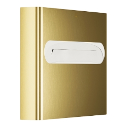 Bradley 5B1-113600-BR Elvari Brushed Brass Surface Mounted Seat Cover Dispenser - Large Capacity 