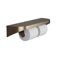 Bradley 5B2-110089-BZ Elvari Brushed Bronze Toilet Paper Dispenser With Shelf 