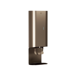 Bradley 6B1-110 Elvari Brushed Bronze Surface Mounted Manual Soap Dispenser with Drip Tray - Liquid and Foam Soap Option 