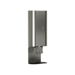Bradley 6B1-110 Elvari Brushed Stainless Surface Mounted Manual Soap Dispenser with Drip Tray - Liquid and Foam Soap Option 