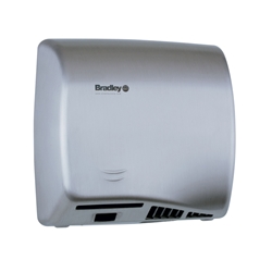 Bradely 2902-2874 Aerix™ Satin Stainless Steel Variable Speed Warm Air Hand Dryer Adjustable speed warm air hand dryer, Surface-mounted, ADA Compliant 