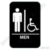 California Approved Men Handicap ADA Restroom Sign -Black