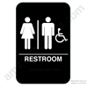 California Approved Unisex Handicap ADA Restroom Sign - Black