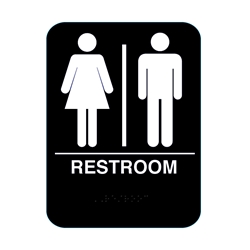 Unisex Restroom Sign With Braille