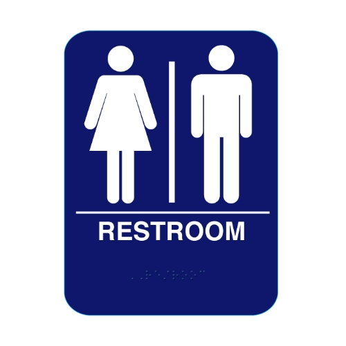 Unisex Restroom Sign with Braille
