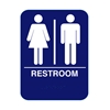 Unisex Restroom Sign With Braille Blue RS68