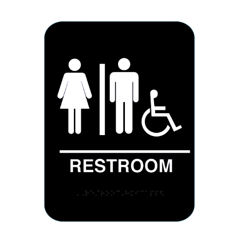 Unisex Restroom Sign With Braille