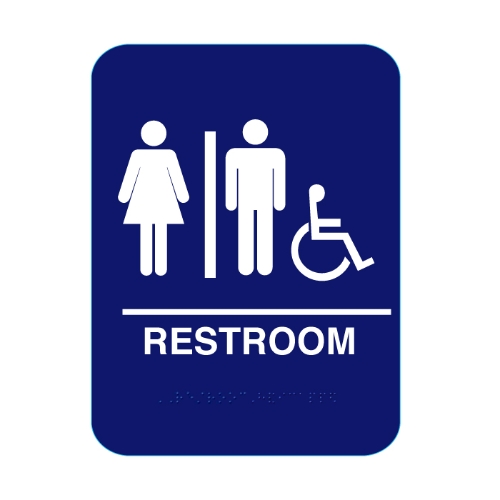 Unisex Restroom Sign With Braille