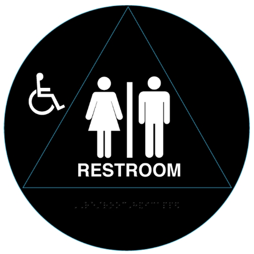 Unisex Handicap Restroom Sign - Vinyl Decal For Business Store Window Or Wall
