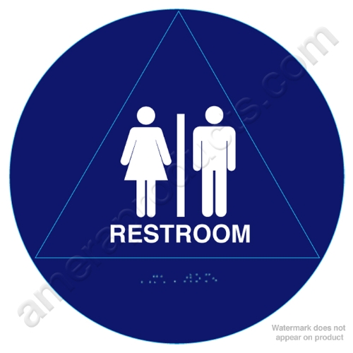 Unisex Restroom Sign With Braille