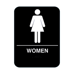 Women Restroom Sign With Braille