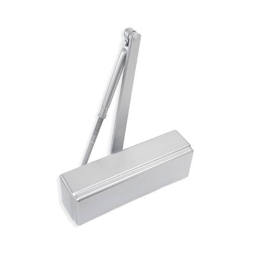 Cal-Royal 300PBFCOV-ALUM aluminum interior door closer, Grade 1 ADA, full cover view.