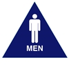 Raised Men Sign California Title 24 ADA Restroom Sign Blue