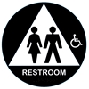 California Approved Raised Handicap Unisex Title 24 ADA Restroom Sign - Black