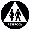 California Approved Raised Unisex Title 24 ADA Restroom Signs - Black