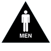 Raised Men California Title 24 Restroom Sign - Black