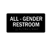 All Gender Restroom Sign AGH-48-BL with Braille and Text - Black