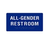 All Gender Restroom Sign AGH-48 with Braille and Text - Blue