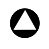 All Gender Restroom Sign AGH-U3-BL Contrasting Triangle on Circle 12" Diameter - Black