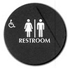 Raised Handicap Unisex ADA Restroom Signs and Bathroom Signs Black 