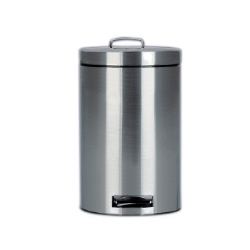 8 Inch Brushed Steel Step Can