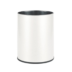 8 Inch White Wastebasket