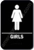 Restroom Sign Girls Black 5316