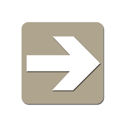 Taupe Arrow Sign