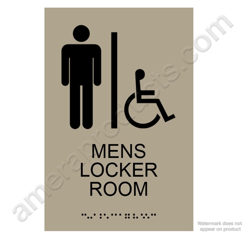 Men's Locker Room Sign Taupe
