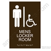 Men's Locker Room Sign EP3846 - White on Dark Brown