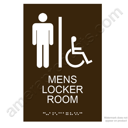 Brown Men's Locker Room Sign