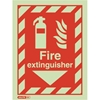 Jalite Self Adhesive Vinyl Photoluminescent "Fire Extinguisher" ID Sign JAL-SBV6043D 