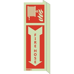 Fire Hose Safety Sign with Arrow