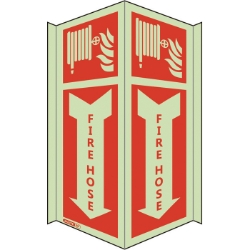 Fire Hose Safety Sign with Arrow