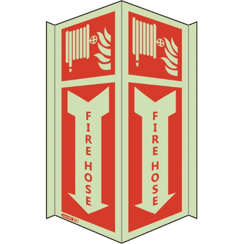 Fire Hose Safety Sign with Arrow