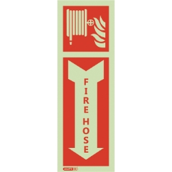 Fire Hose Safety Sign with Arrow