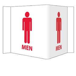 Visi-Signs™ 3D Mens Restroom Sign VS15W