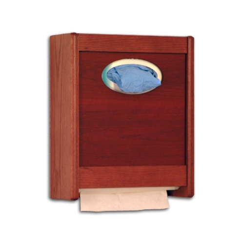 Oak Combo Paper Towel / Glove Dispenser