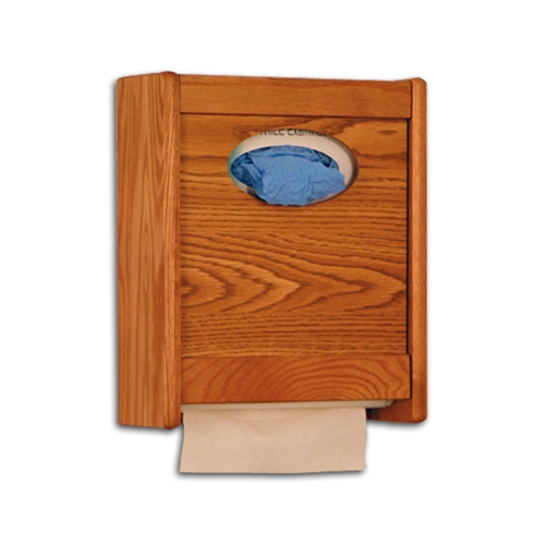 Oak Combo Paper Towel / Glove Dispenser