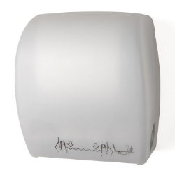 Palmer Fixture TD0208-03A Mechanical Auto-Cut Roll Towel Dispenser Translucent White 